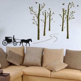 Carriage in the Forest Wall Decal